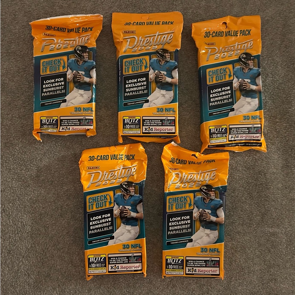 Panini Prestige 2022 Jumbo Value Packs lot of 5